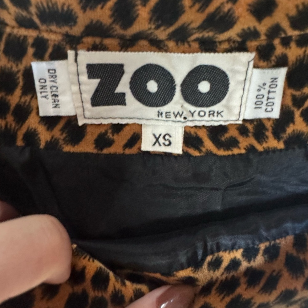 Zoo New York Leopard Mini Skirt Y2K Chain Detail Micro Club XS - Picture 4 of 4